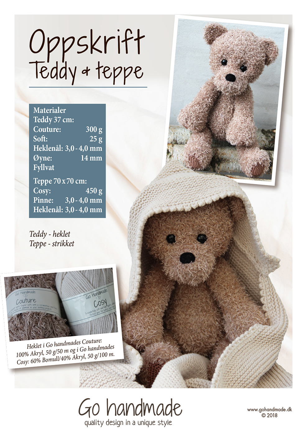 Go handmade nėrimo aprašymas Meškutis & pledukas kūdikiui