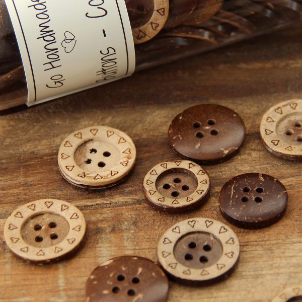 Sagos iš kokoso | Coconut Buttons | Кокосовые пуговицы | пуговицы | Kokosriekstu pogas | Pogas | Go Handmade Coconut Hearts buttons